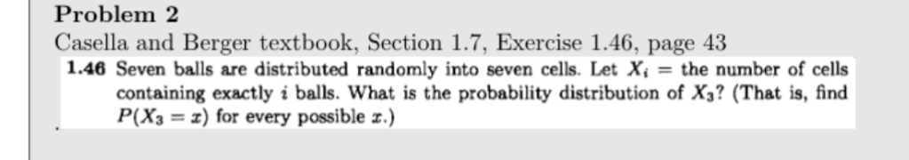 Problem 2Casella and Berger textbook, Section 1.7, | Chegg.com