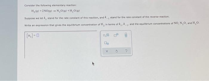 Solved Consider the following elementary reaction | Chegg.com
