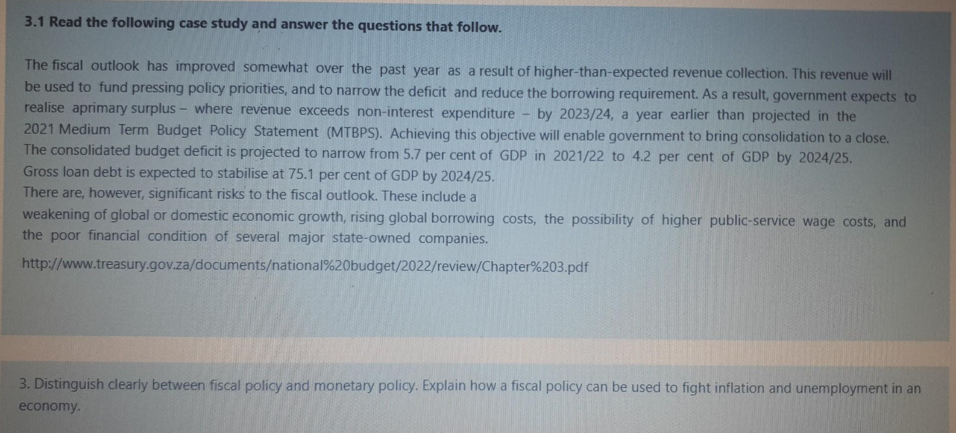 Solved 3.1 Read the following case study and answer the | Chegg.com