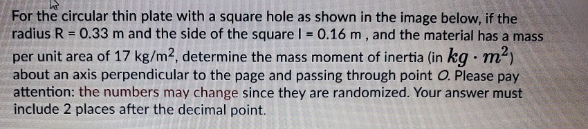 Solved For the circular thin plate with a square hole as | Chegg.com