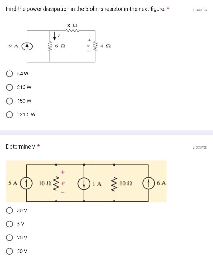 Solved Find The Power Dissipation In The 6 Ohms Resistor In | Chegg.com