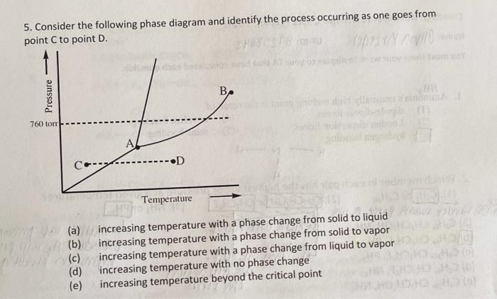 Solved 5. Consider the following phase diagram and identify | Chegg.com