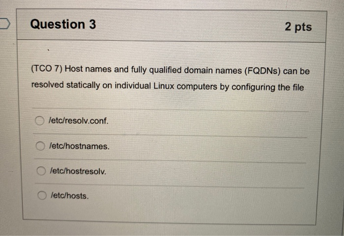 Solved Question 2 2 Pts Tco 7 What Type Of Server Acts Chegg Com