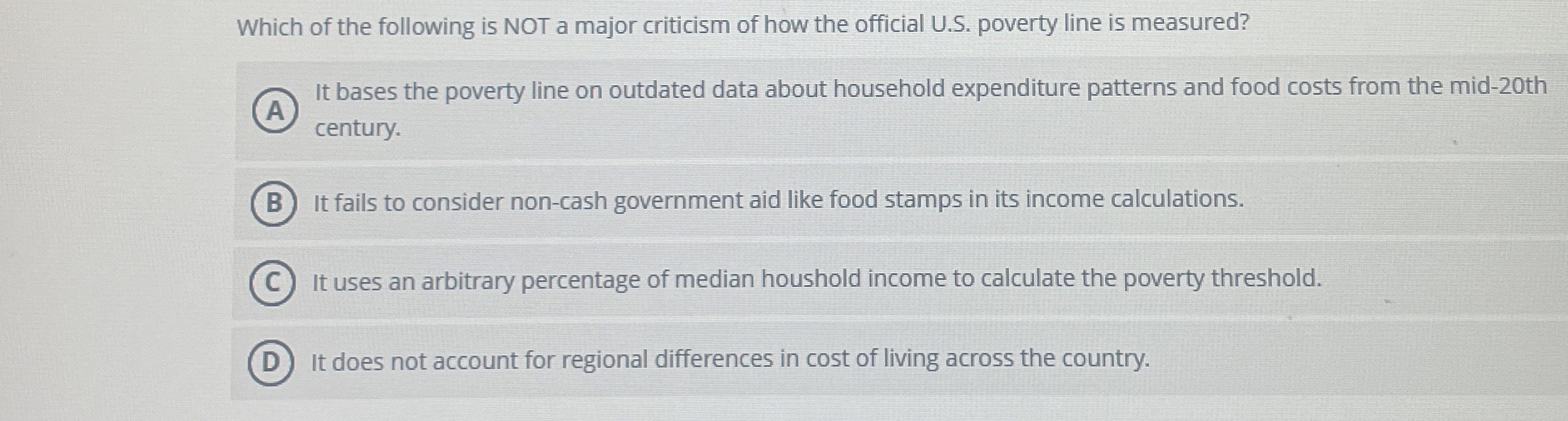 Solved Which of the following is NOT a major criticism of | Chegg.com