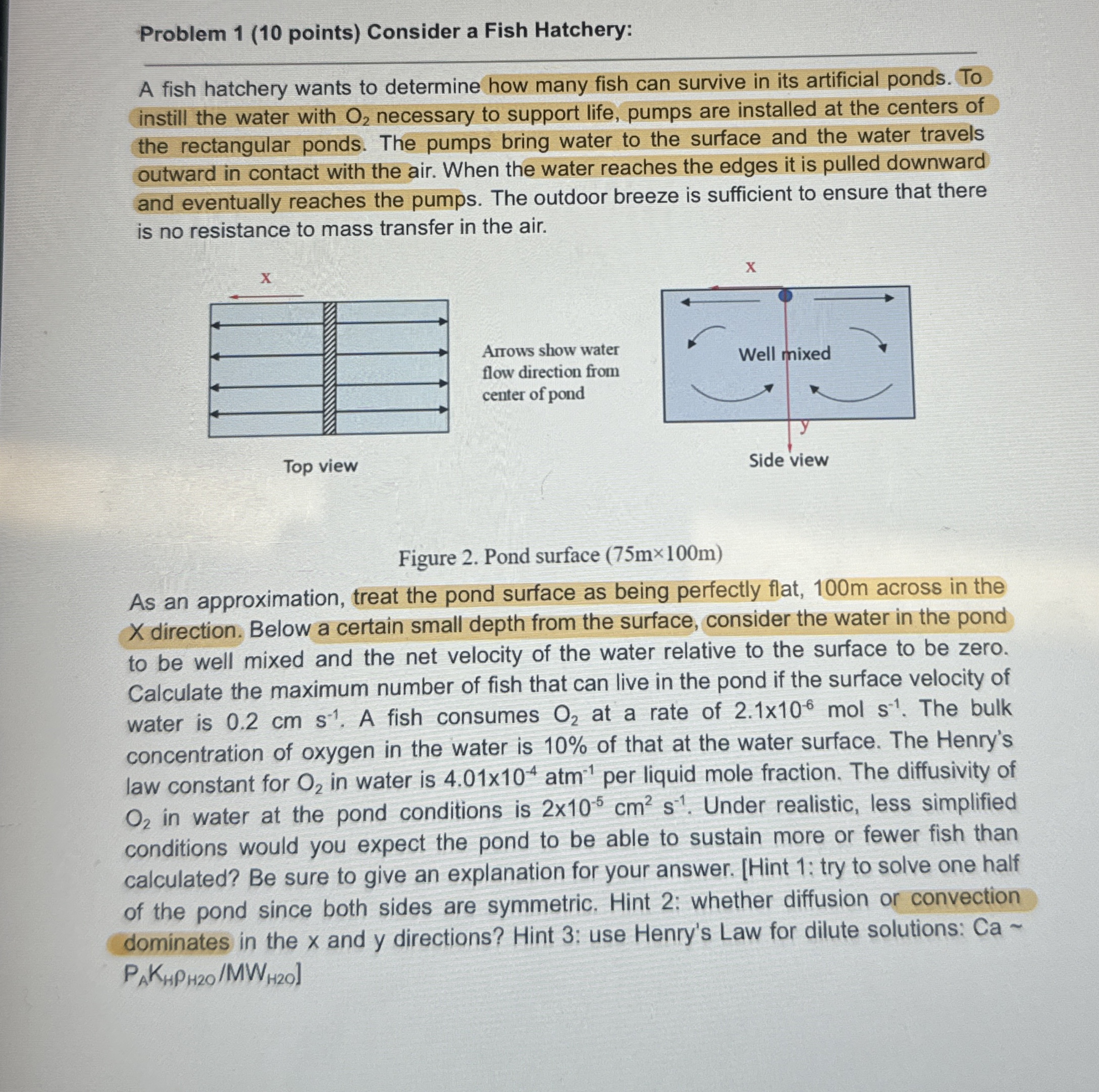 Solved Problem 1 (10 ﻿points) ﻿Consider a Fish Hatchery:A | Chegg.com