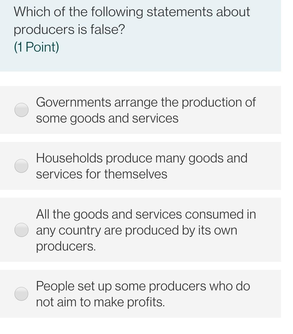 Solved Which of the following statements about producers is | Chegg.com
