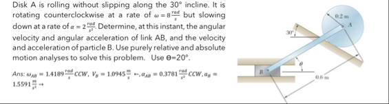 Solved Disk A is rolling without slipping along the 30° | Chegg.com