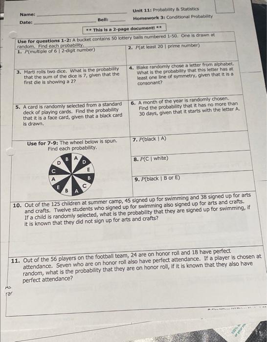 unit 11 probability and statistics homework 3 conditional probability answers