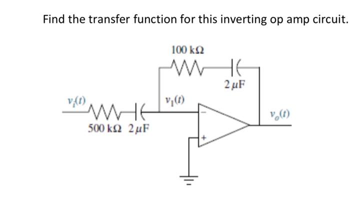 Solved Find the transfer function for this inverting op amp | Chegg.com