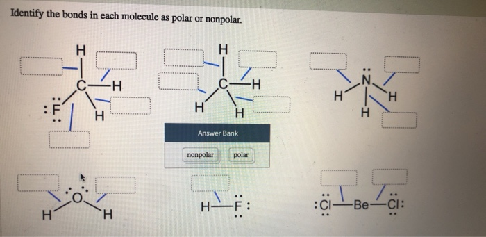 Solved Identify the bonds in each molecule as polar or | Chegg.com