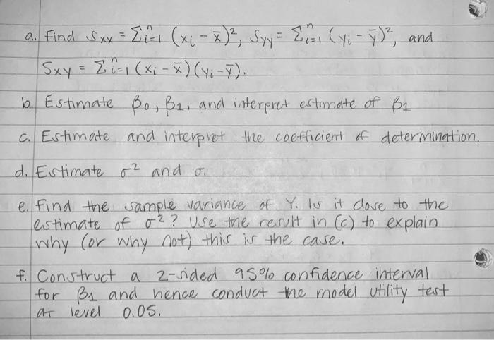 Solved In a study to investigate the relationship between x | Chegg.com
