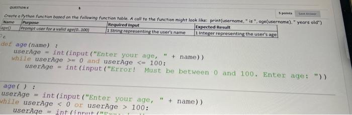 Solved QUESTION S points Create a Python function based on | Chegg.com
