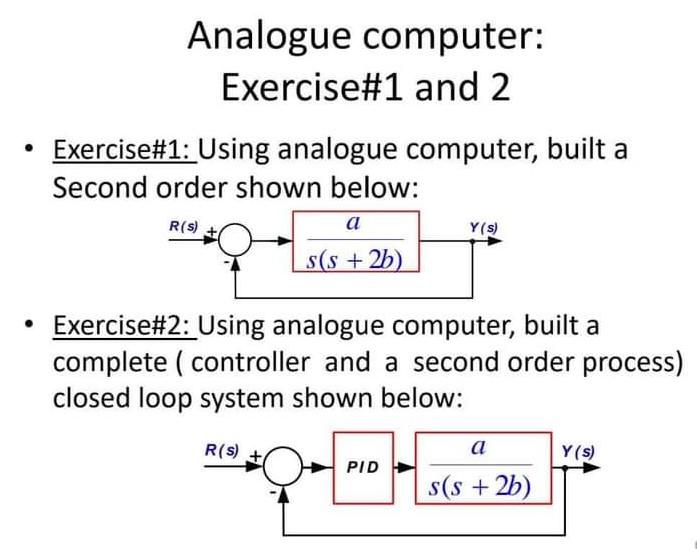 Analogue computer: Exercise#1 and 2 Exercise#1: Using | Chegg.com