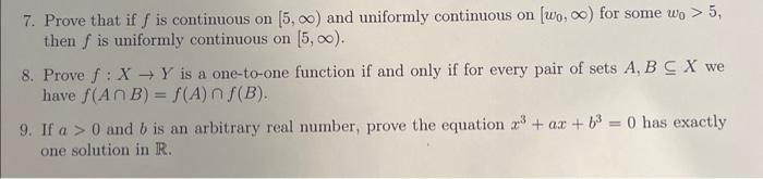 Solved 7. Prove That If F Is Continuous On [5,∞) And 