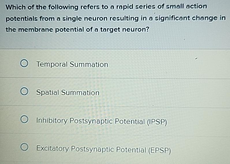 Solved Which of the following refers to a rapid series of | Chegg.com