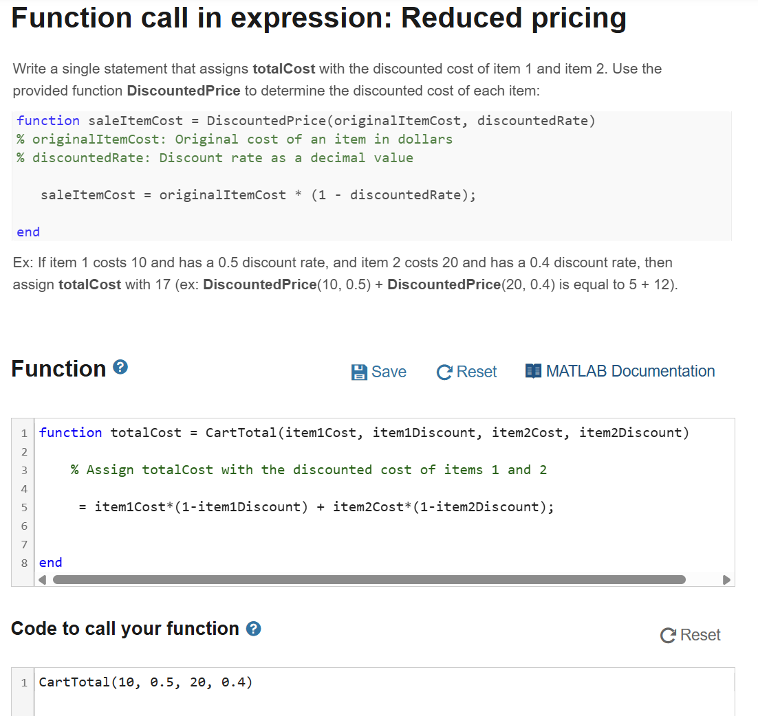 Solved Function call in expression: Reduced pricingWrite a | Chegg.com