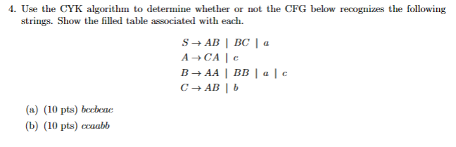 Solved Use The CYK Algorithm To Determine Whether Or Not The | Chegg.com