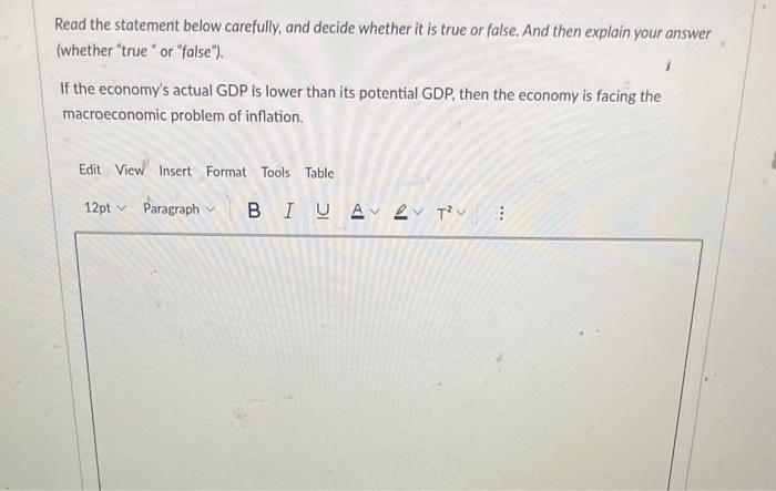 Solved Read the statement below carefully, and decide | Chegg.com