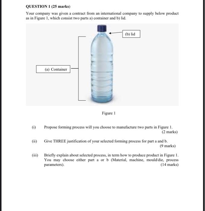 Solved QUESTION 1 (25 marks) Your company was given a | Chegg.com