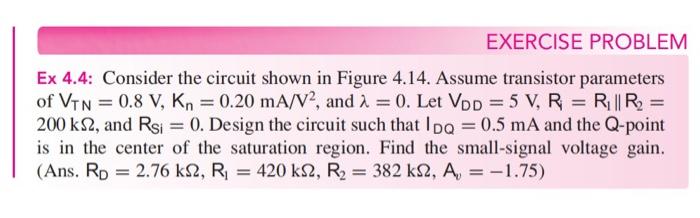 Solved Ex 4.4: Consider the circuit shown in Figure 4.14