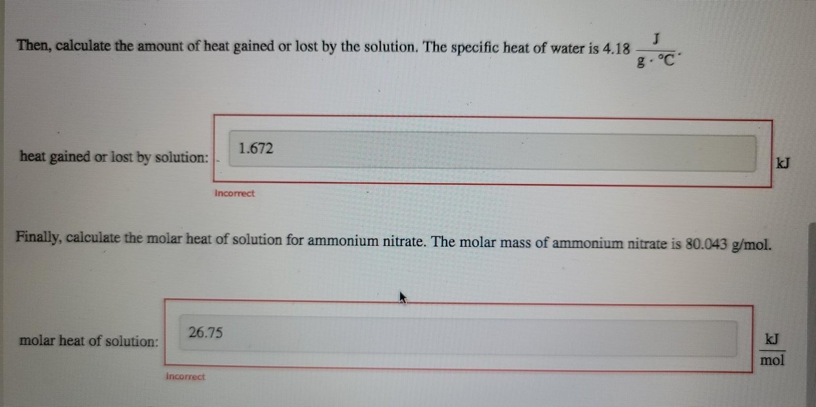 Solved Use the heat of solution interactive to calculate the 