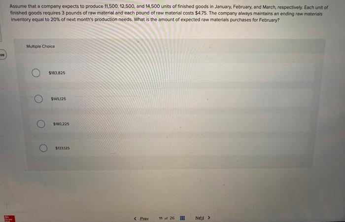 Solved Assume that a company expects to produce 11.500, | Chegg.com