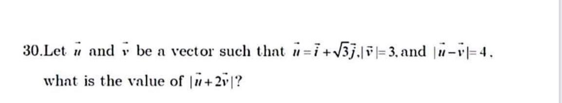 Solved 30. Let u and v be a vector such that u=i+3j,∣v∣=3, | Chegg.com