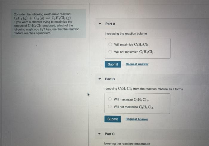 Solved Consider The Following Exothermic Reaction: CH (9) + | Chegg.com