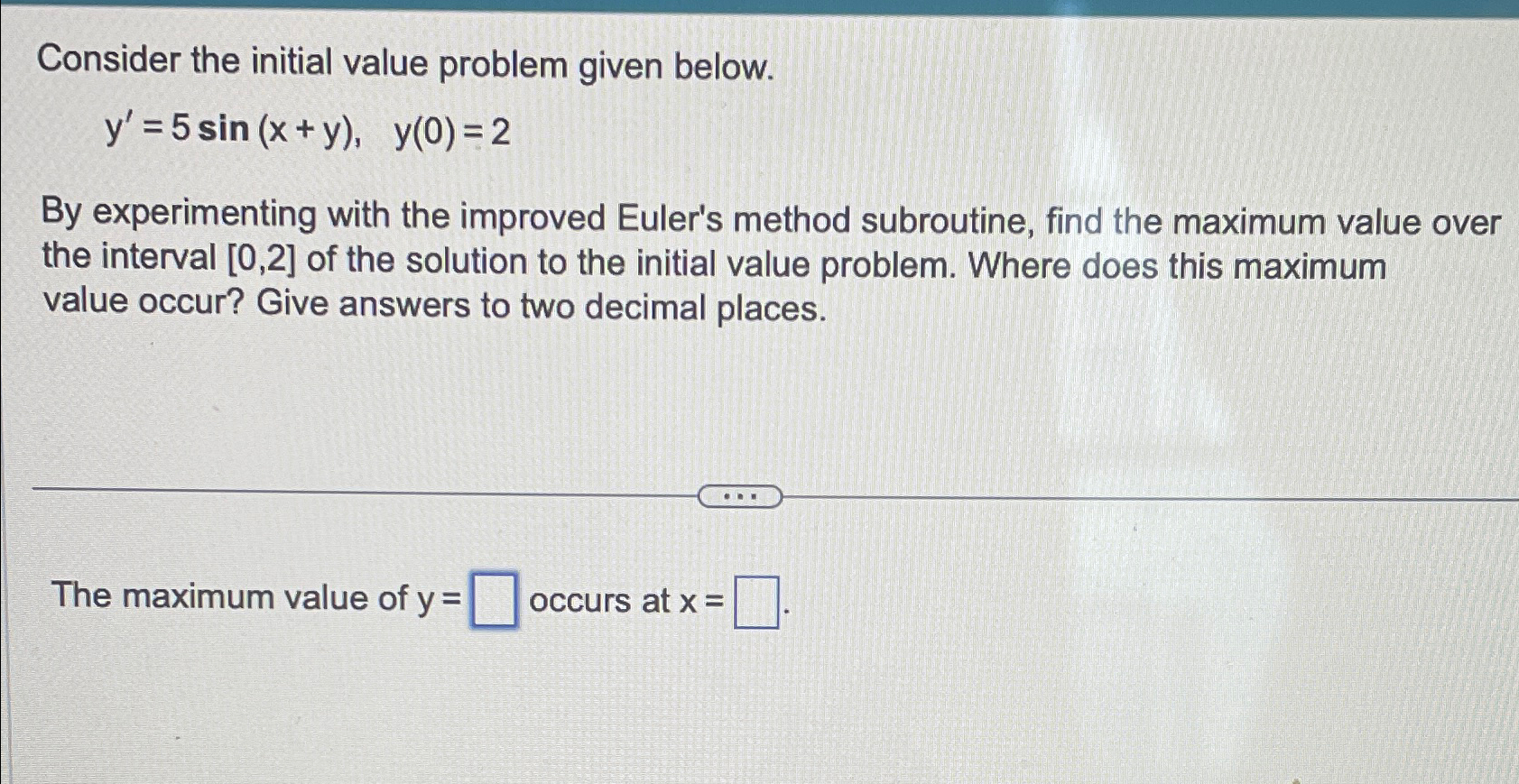 Solved Consider the initial value problem given | Chegg.com