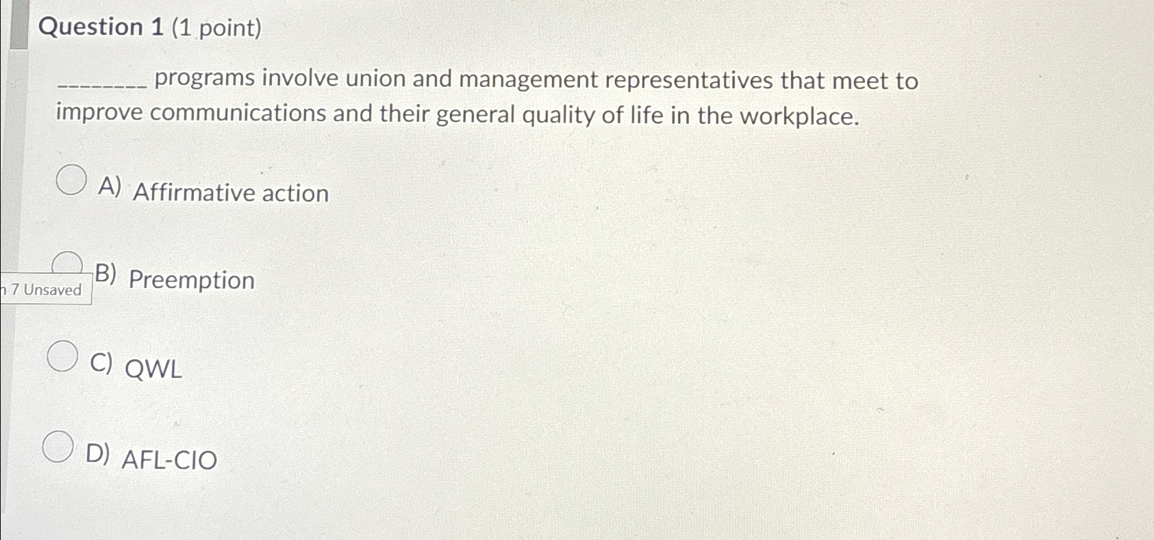 Solved Question 1 (1 ﻿point)programs involve union and | Chegg.com