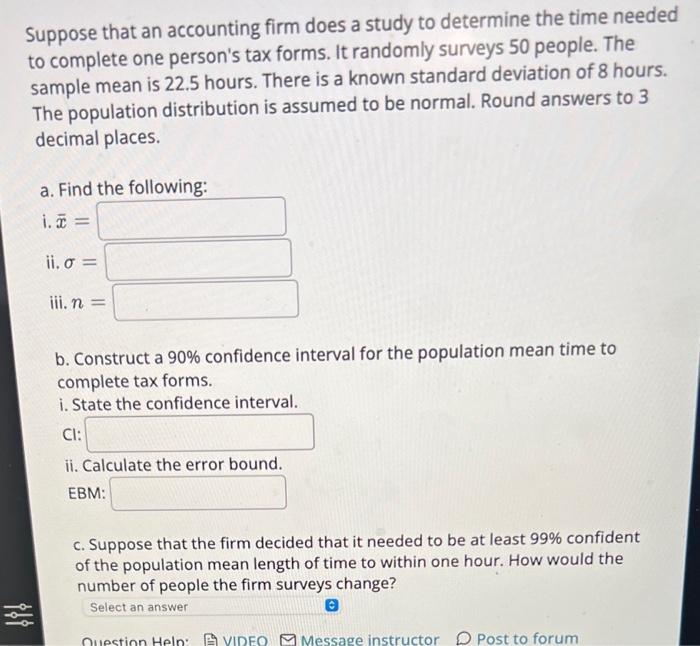Solved Suppose that an accounting firm does a study to | Chegg.com