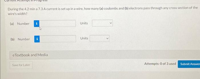 Solved During the 4.2 min a 7.3 A current is set up in a | Chegg.com