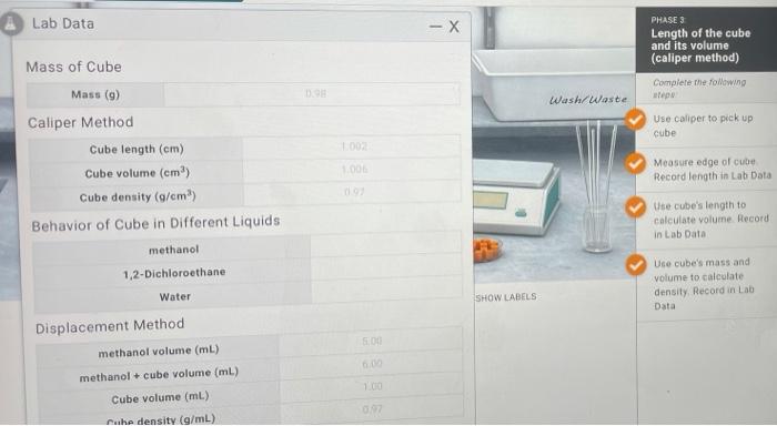 Solved pls help me with the calculation work for cube cube | Chegg.com