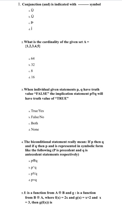 Solved 1 Conjunction And Is Indicated With S Chegg Com