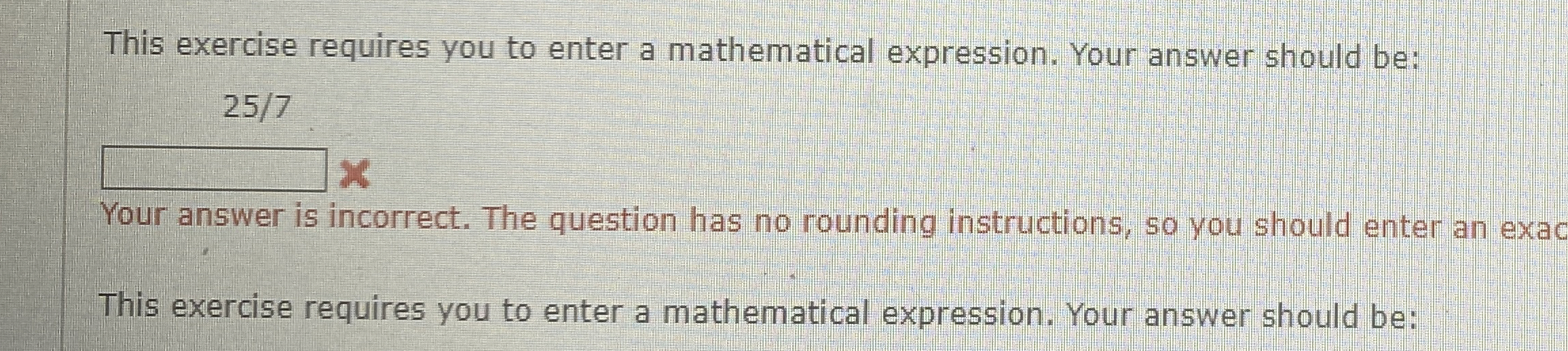 Solved This exercise requires you to enter a mathematical | Chegg.com