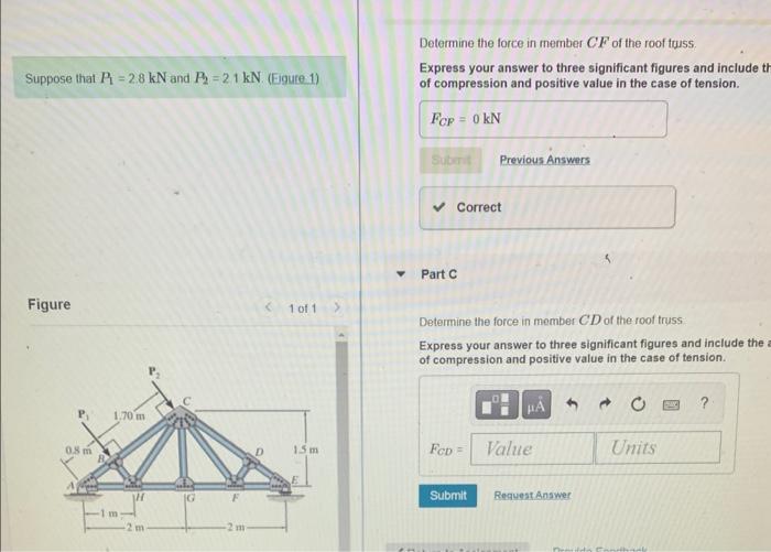 Solved Suppose That P1=2.8kN And P2=2.1kN (Fquere 1) Part A | Chegg.com