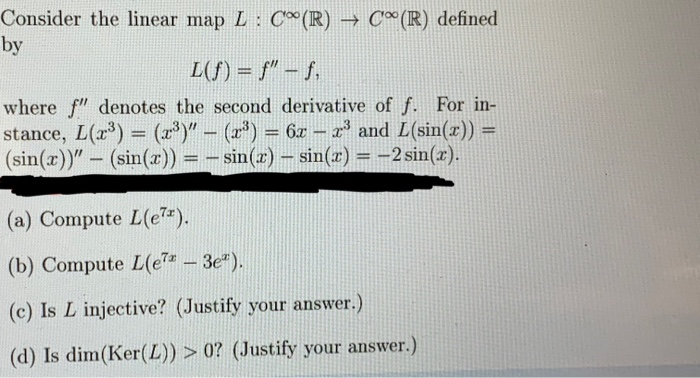 Solved By Consider The Linear Map L C R C R Defin Chegg Com