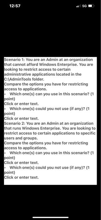 Solved Scenario 1: You are an Admin at an organization that | Chegg.com