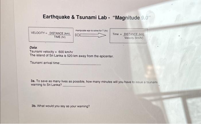 Earthquake and tsunami lab magnitude 9 0