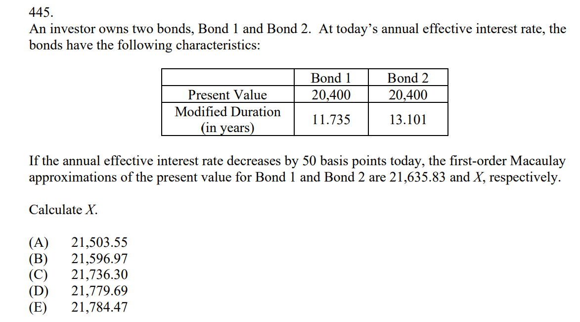 Solved An ﻿investor owns two bonds, Bond 1 ﻿and Bond 2. At | Chegg.com