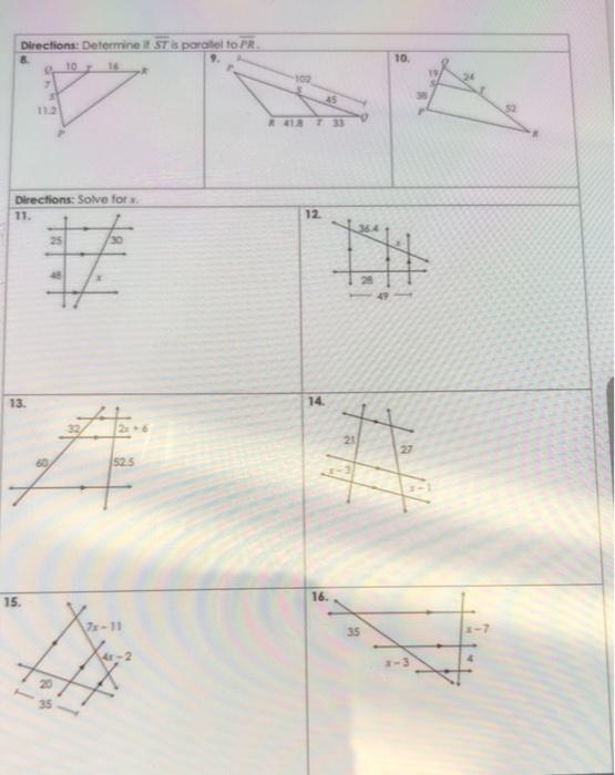 Directions Determine St Parallel To Pr 10 10 102 Chegg Com