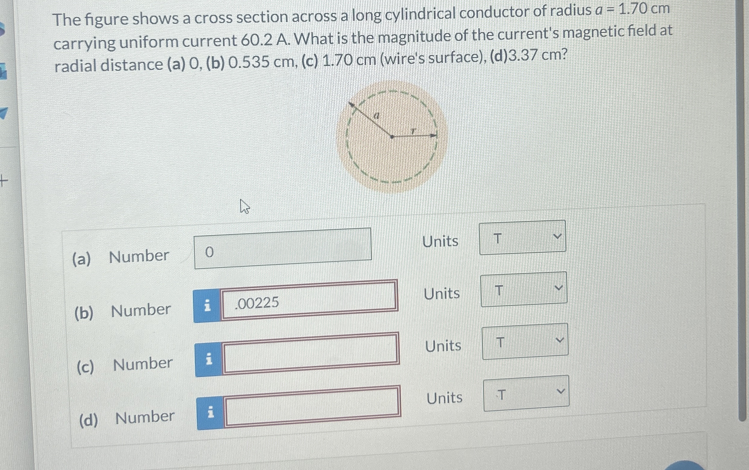 Solved The figure shows a cross section across a long | Chegg.com