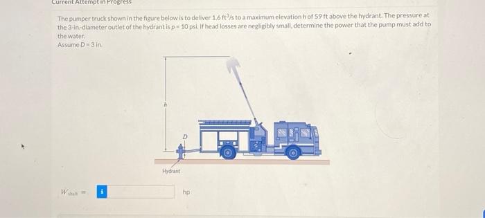 Solved The pumper truck shown in the figure below is to | Chegg.com