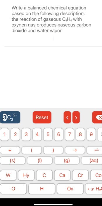 Write A Balanced Chemical Equation Based On The Chegg Com