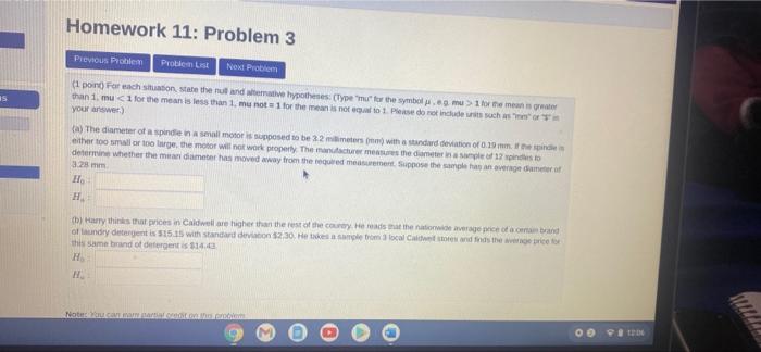 Solved Homework 11: Problem 3 Previous Problem Problems Next | Chegg.com