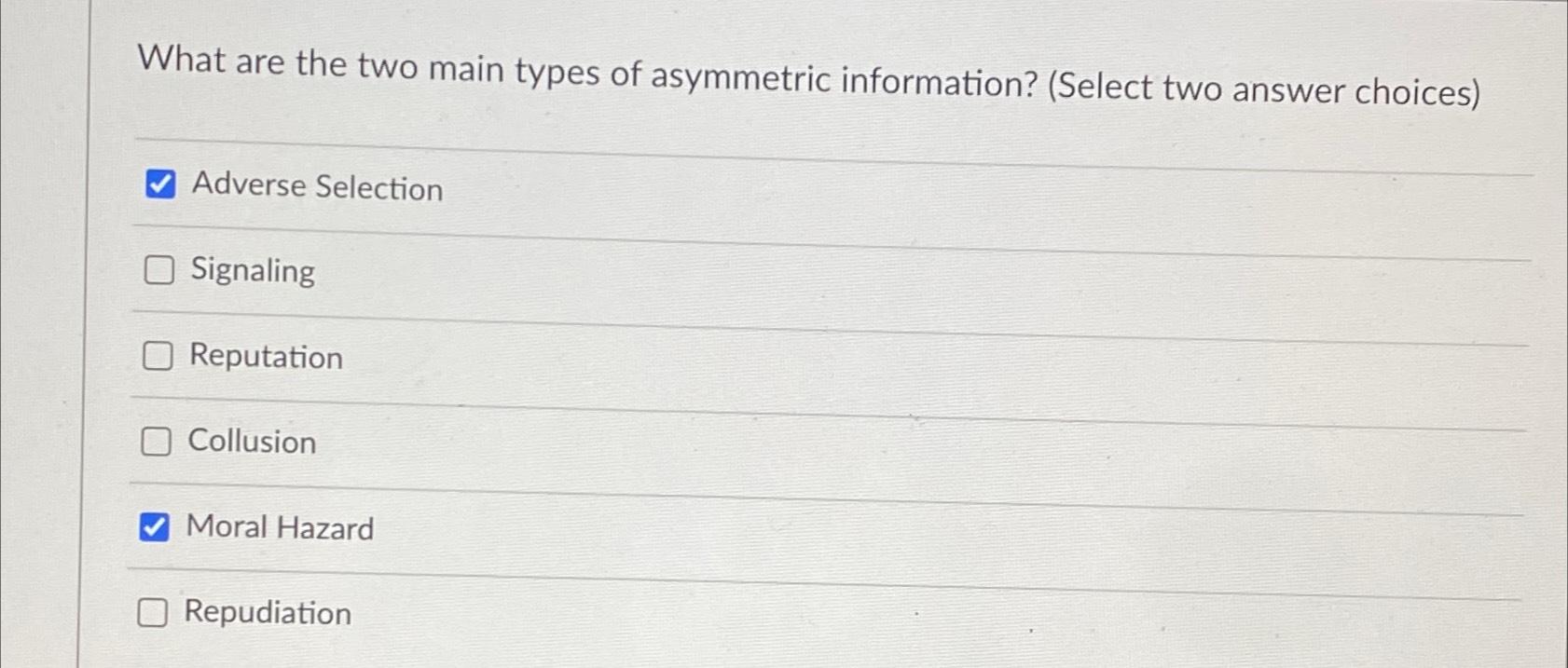 Solved What are the two main types of asymmetric