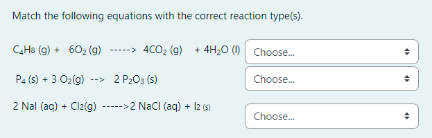 Solved Match the following equations with the correct | Chegg.com