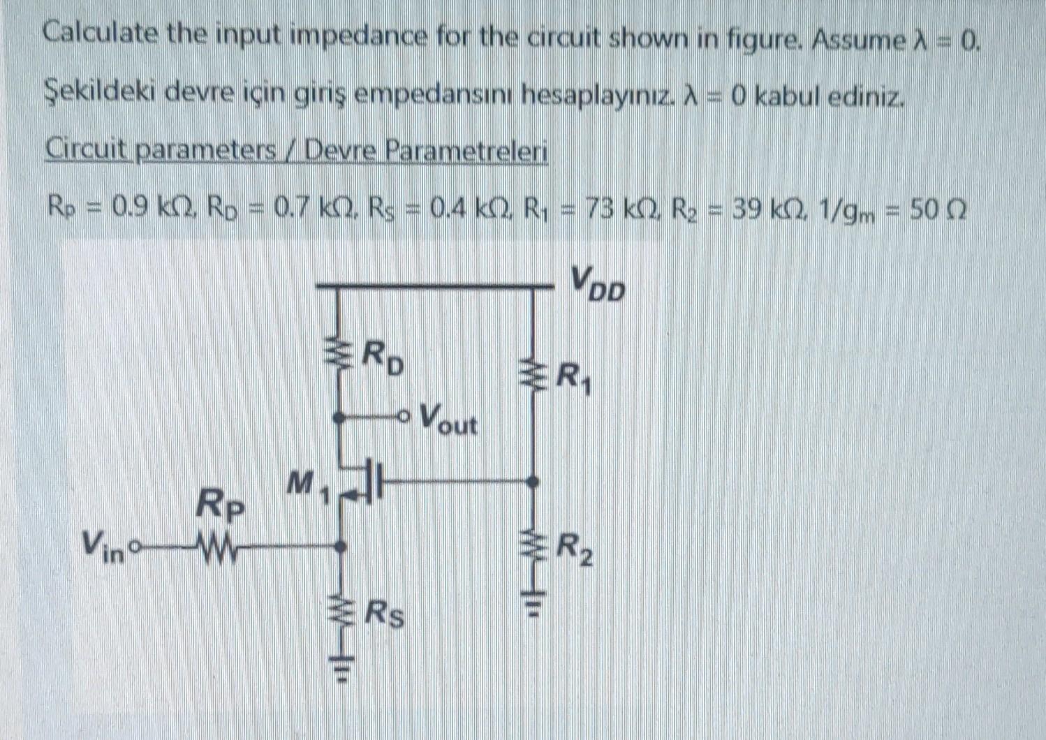 Solved Calculate The Input Impedance For The Circuit Shown | Chegg.com