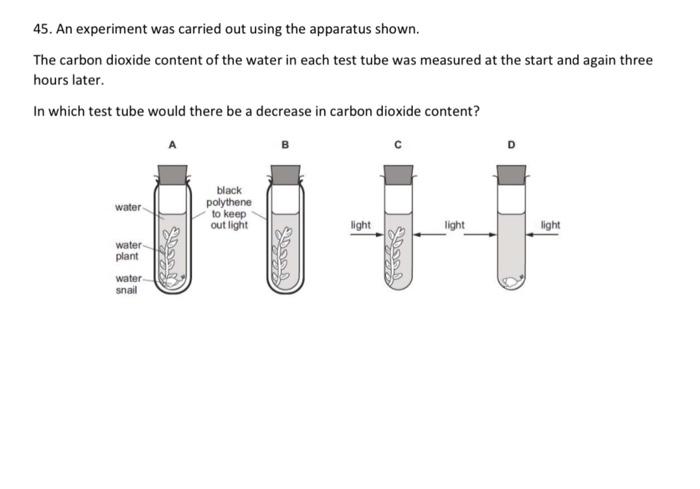 solved-45-an-experiment-was-carried-out-using-the-apparatus-chegg