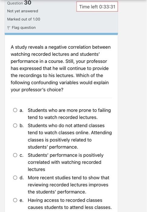 Solved Question 30 Not yet answered Marked out of 1.00 P | Chegg.com